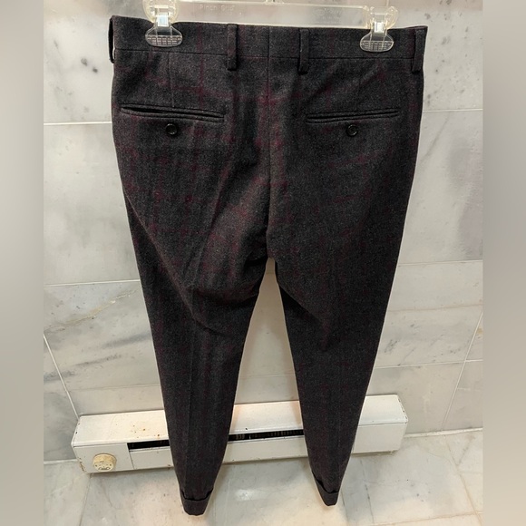 J.Crew charcoal and burgundy windowpane wool suit, size 34 - Picture 6 of 8